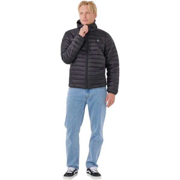 2025 Rip Curl Hombres Anti Series Búsqueda Capucha Puffer 023MJA - Black